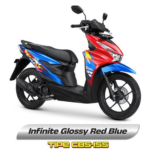 Honda Beat ESP CBS ISS Deluxe warna Infinite Glossy Red Blue (Tipe CBS-ISS)